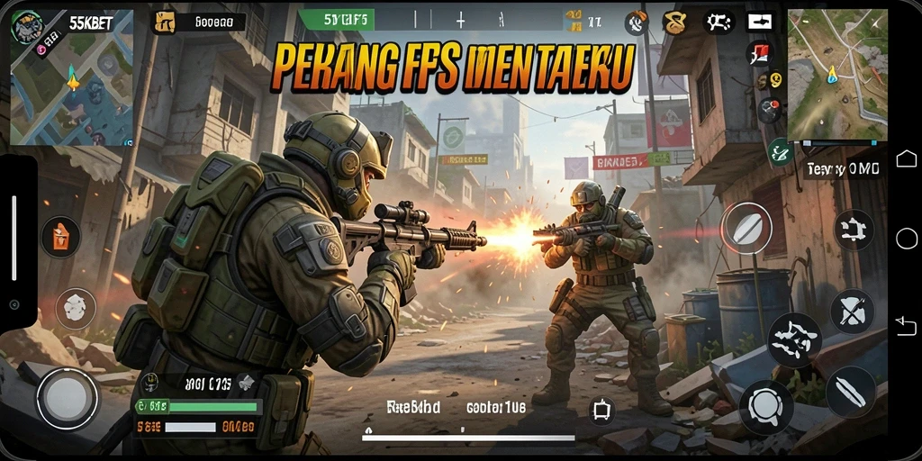 Tampilan gameplay menegangkan dalam 55KBET, penuh aksi dan strategis.