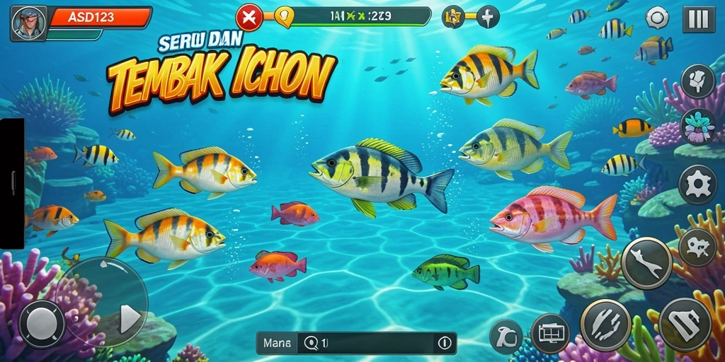 Screenshot gameplay seru dari Tembak Ikan ASD123.