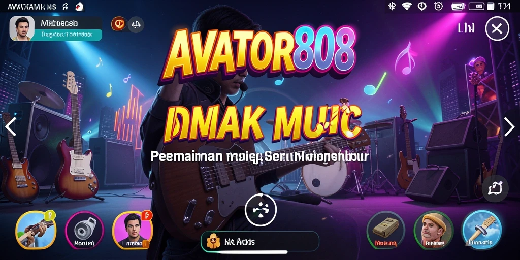 Screenshot AVATAR808 menampilkan pemain yang menikmati gameplay musik yang dinamis.