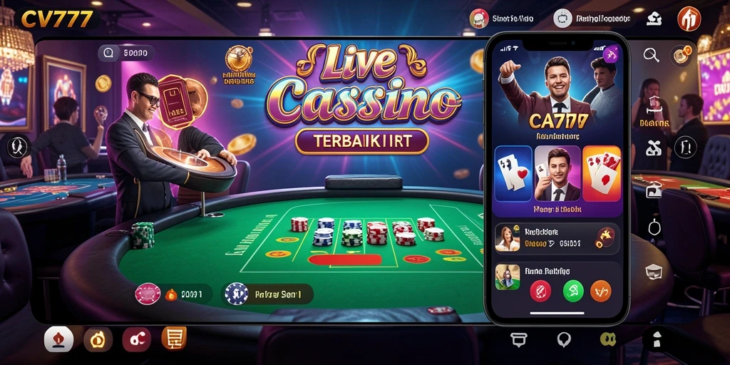 Tampilan gameplay Live Casino yang menegangkan dengan dealer profesional.