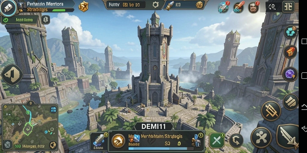 Screenshot gameplay Tower Defense yang menampilkan serangan menara strategis.