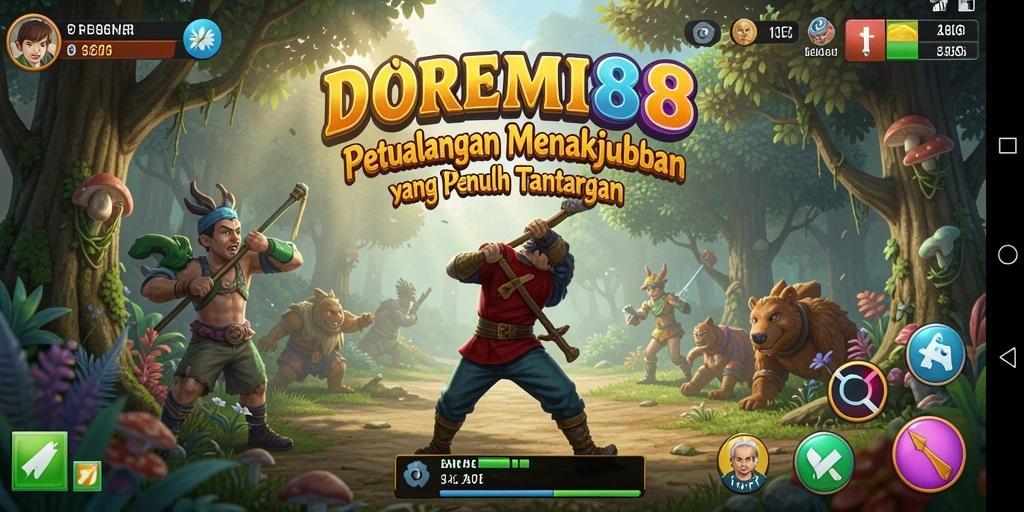 Tangkapan layar menampilkan gameplay seru DOREMI88 dengan elemen petualangan.