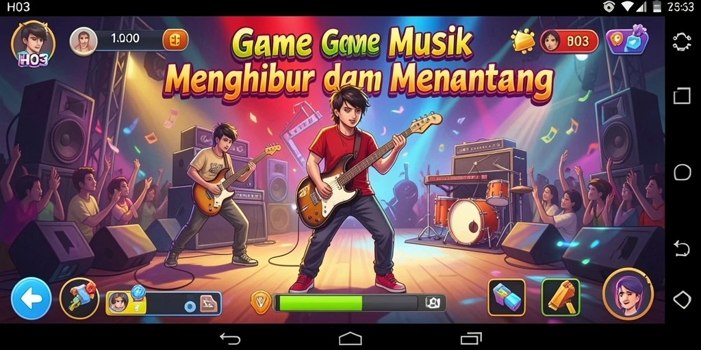 Gameplay H03 dengan berbagai lagu musik yang seru.