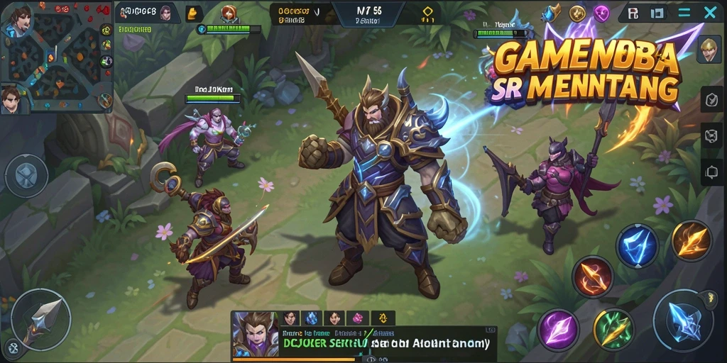 Menampilkan pertarungan seru dalam game MOBA IDCJOKER.