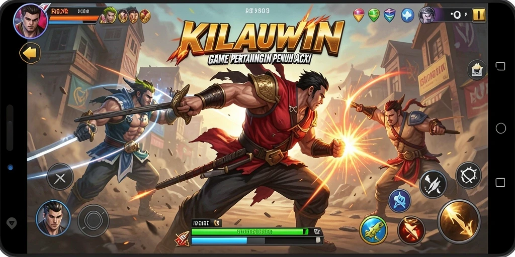Screenshot KILAUWIN menampilkan aksi pertarungan yang seru.