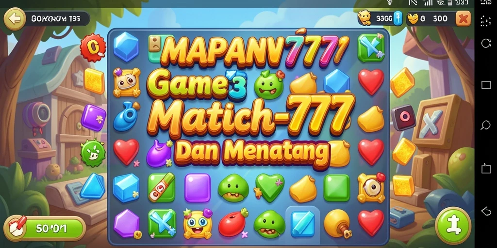 Screenshot gameplay MAPAN777 menunjukkan aksi seru dalam permainan Match-3.