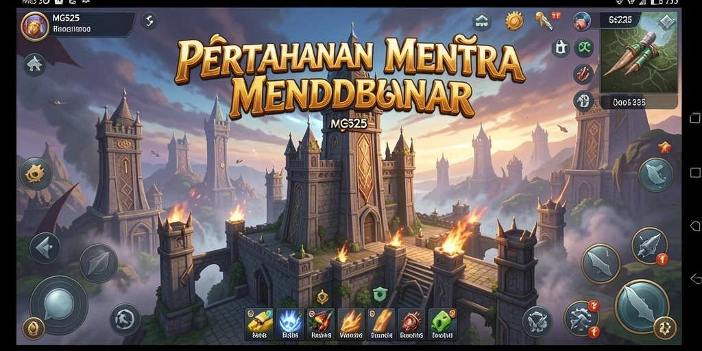 Tampilan gameplay MG525 menunjukkan aksi menara yang mendebarkan.