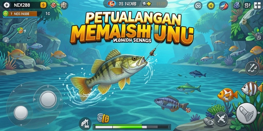 Tangkapan ikan berwarna-warni dalam gameplay NEX288.