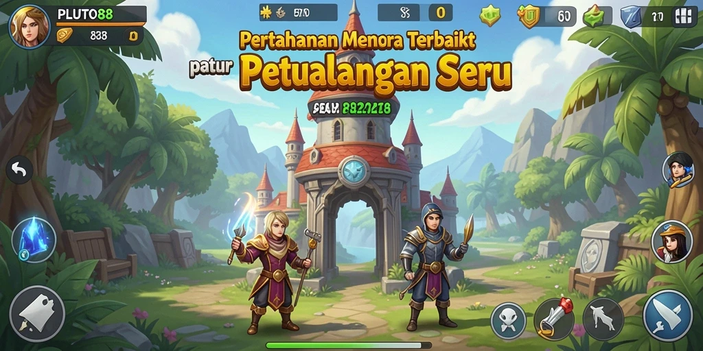 Gameplay seru PLUTO88 dalam genre Tower Defense yang menantang.