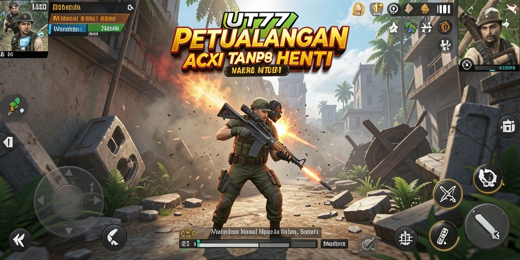 Tampilan gameplay mendebarkan dari UT77 dalam aksi penuh.