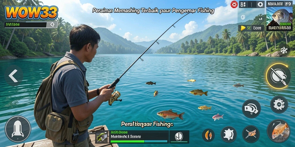 Tangkapan besar dalam gameplay memancing di WOW33.